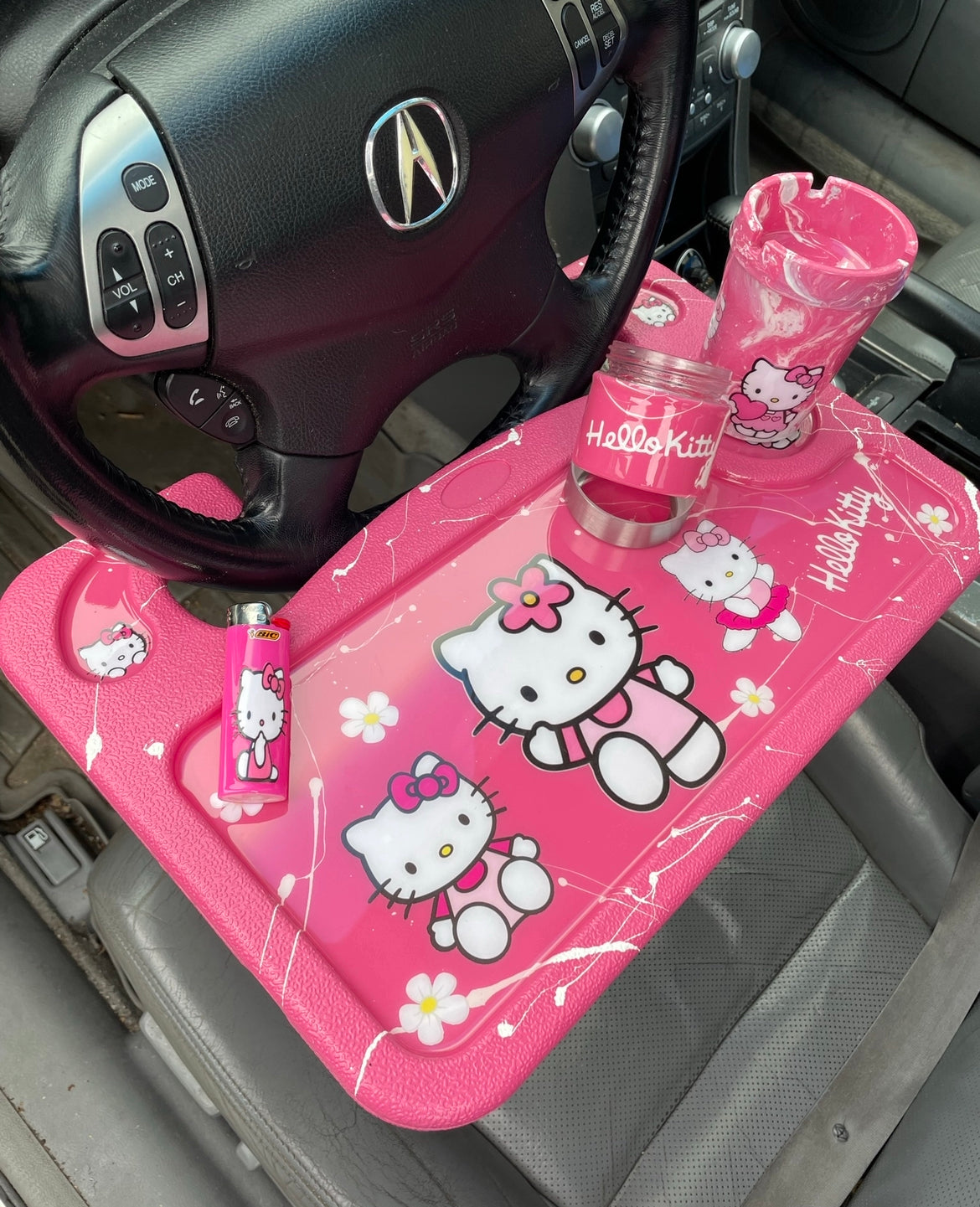 Girly Custom Car Steering Wheel Tray/Sets