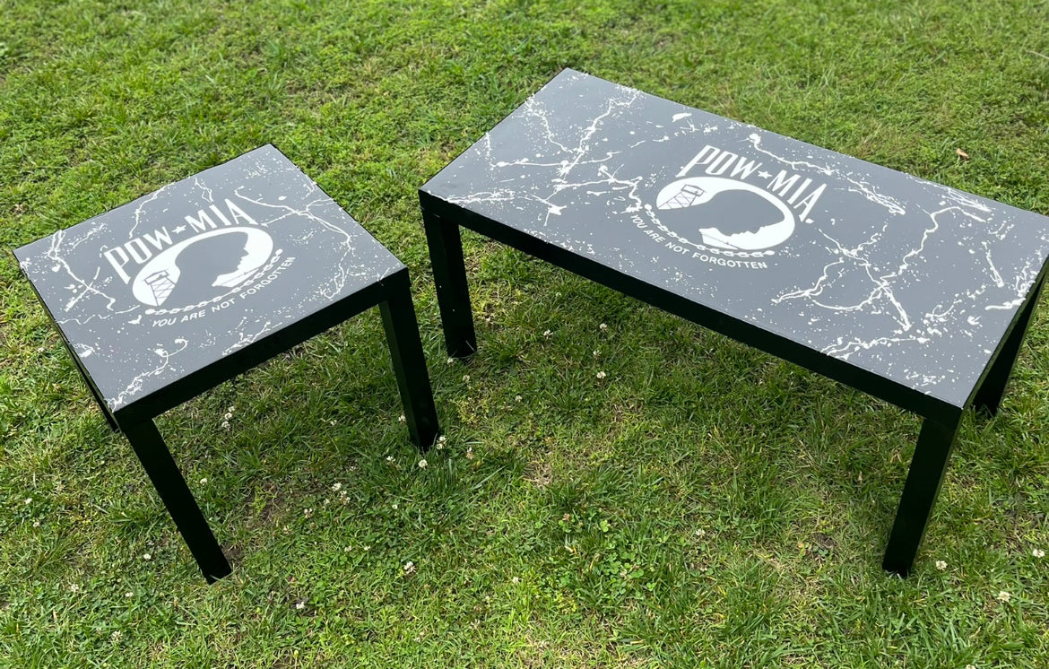 Custom Pow Mia Coffee Table And End Tables