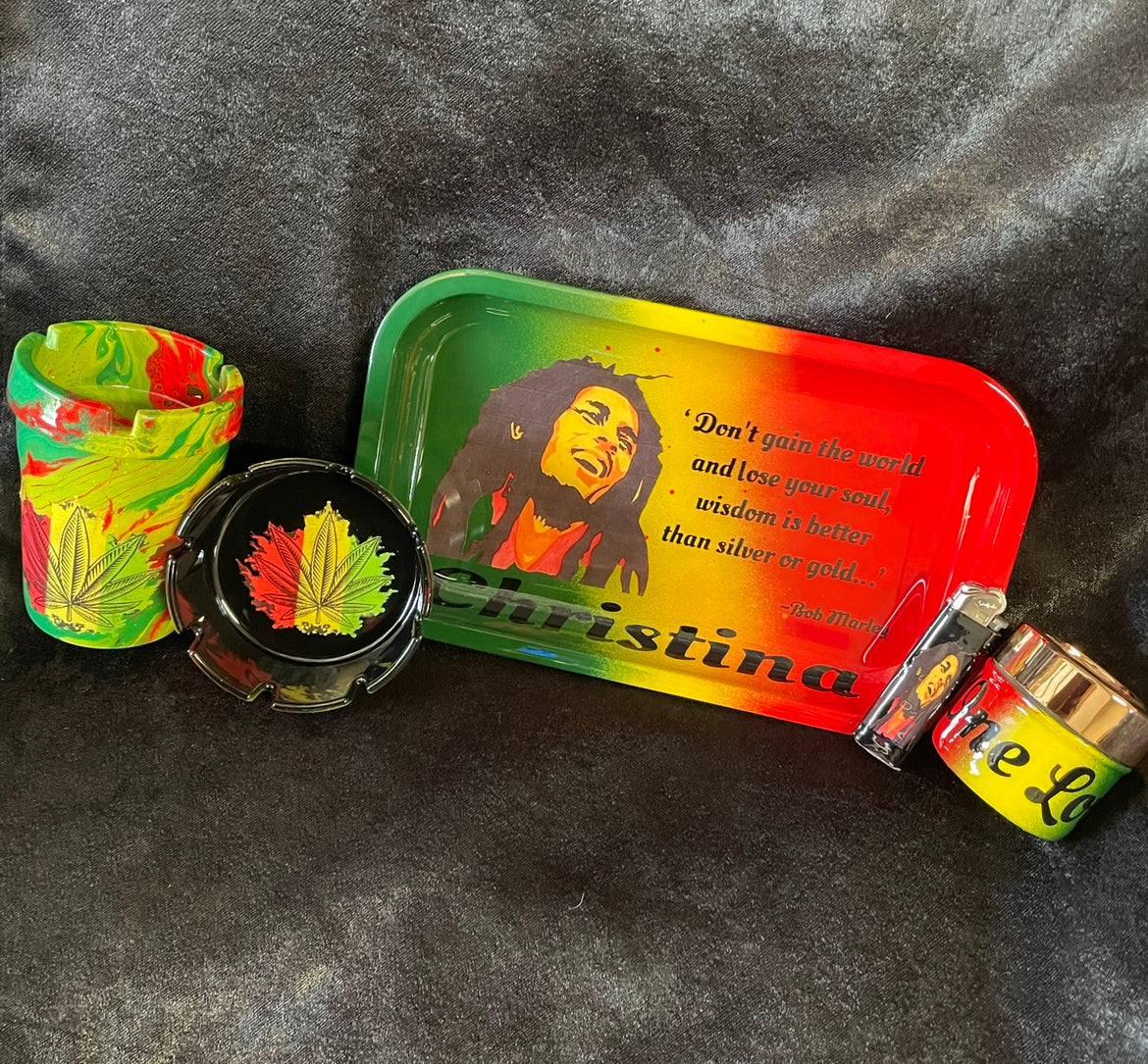 Rasta Rolling Tray/Set