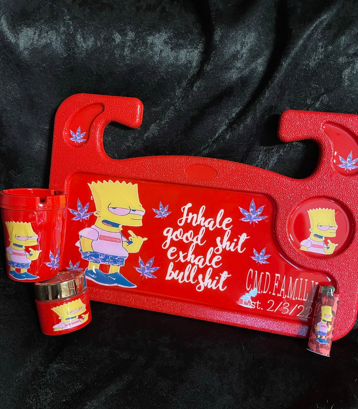 Bark Simp. Custom Car Rolling Tray/Sets Rolling With Brina & Boone