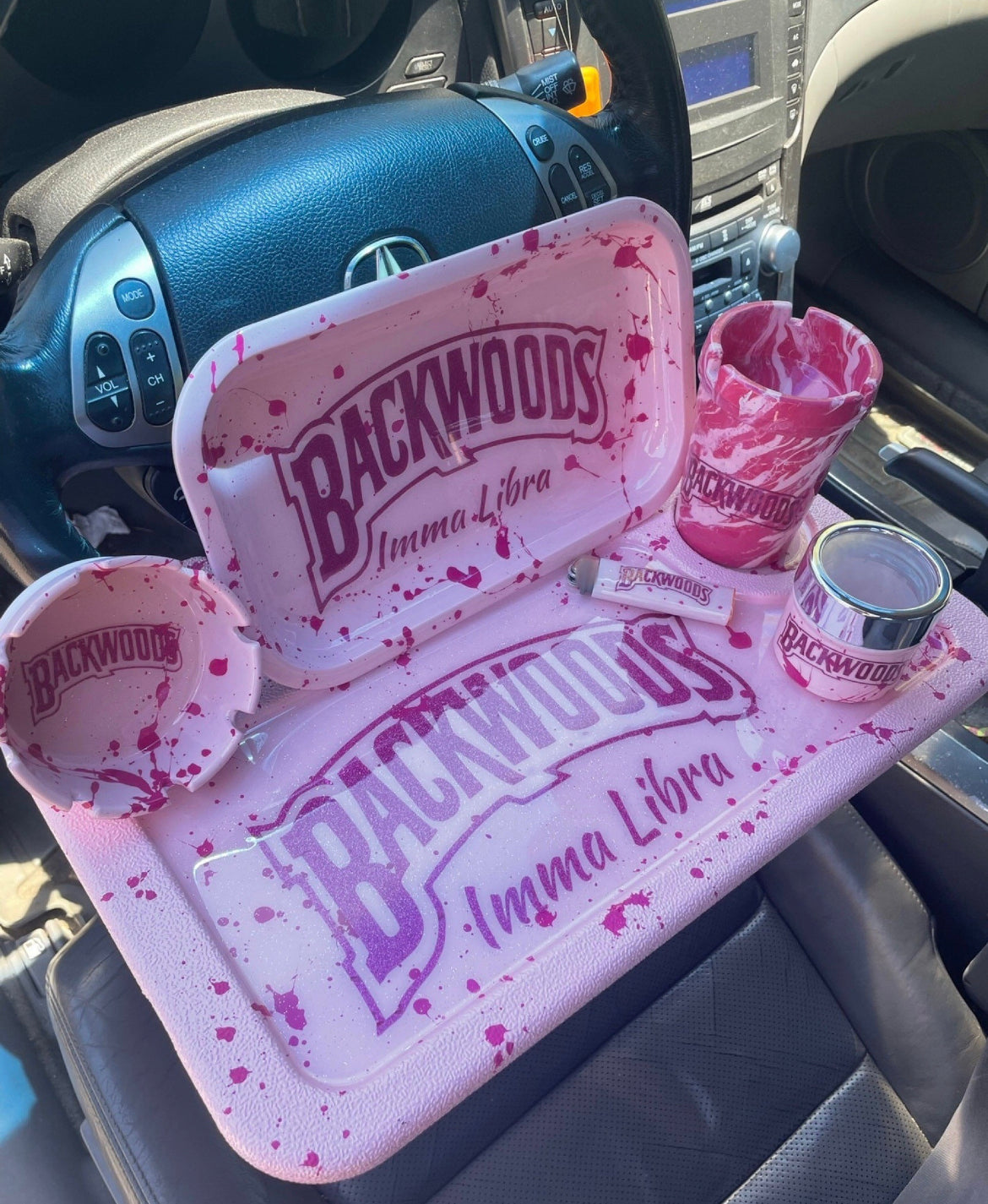 Custom Backwoods Car Rolling Tray/Sets