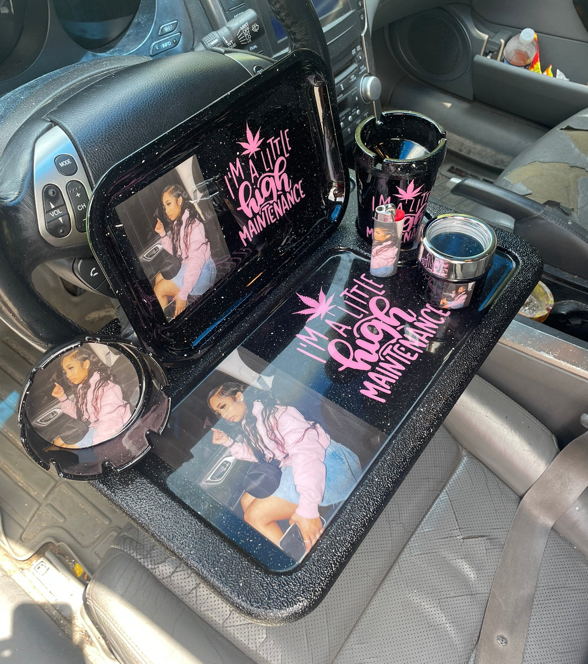 Custom Picture X High Maintenance Car Rolling Tray/Sets