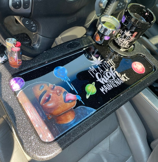 Custom Girly Car Rolling Tray/Sets | Perfect Car Gift | Car Desk & More