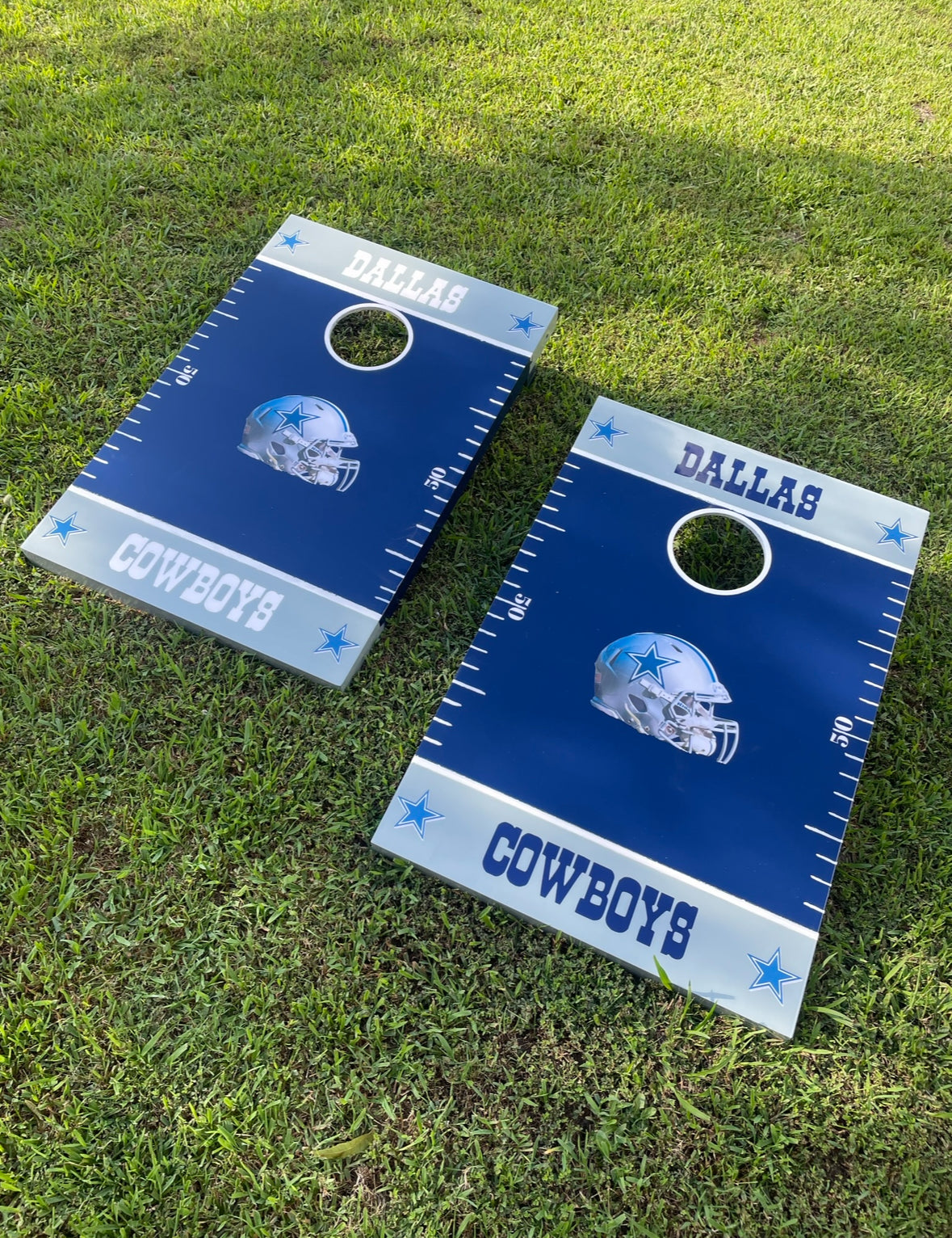 Custom Football Cornholes