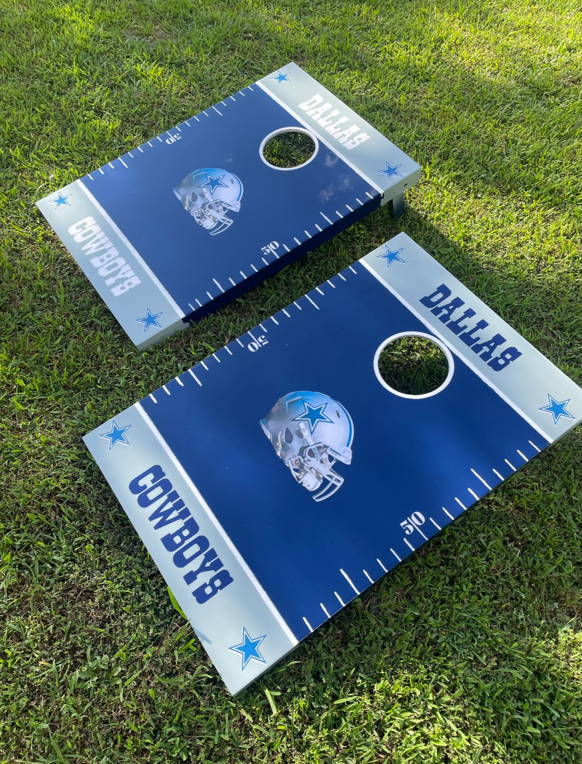 Custom Football Cornholes