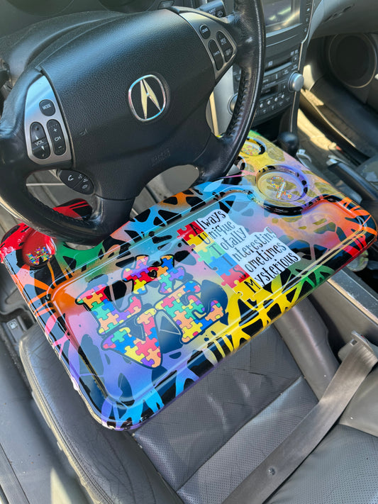 Custom Autism Awareness Car Tray