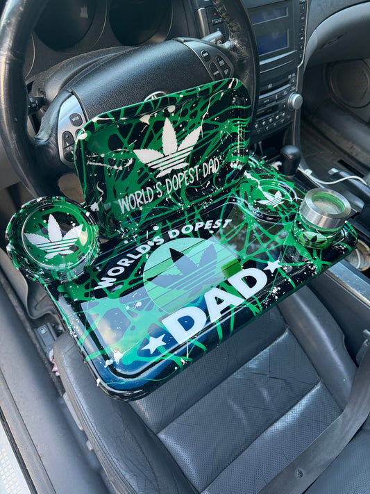 Dopest Dad Custom Car & Rolling Tray Gifts Sets |Perfect Father's Day Gift