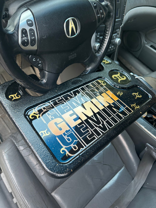 Gemini Car Tray/Sets | Custom Zodiac Sign Gifts